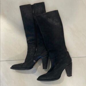 Rocco P. Black Heeled Boots with Chunky Heel
